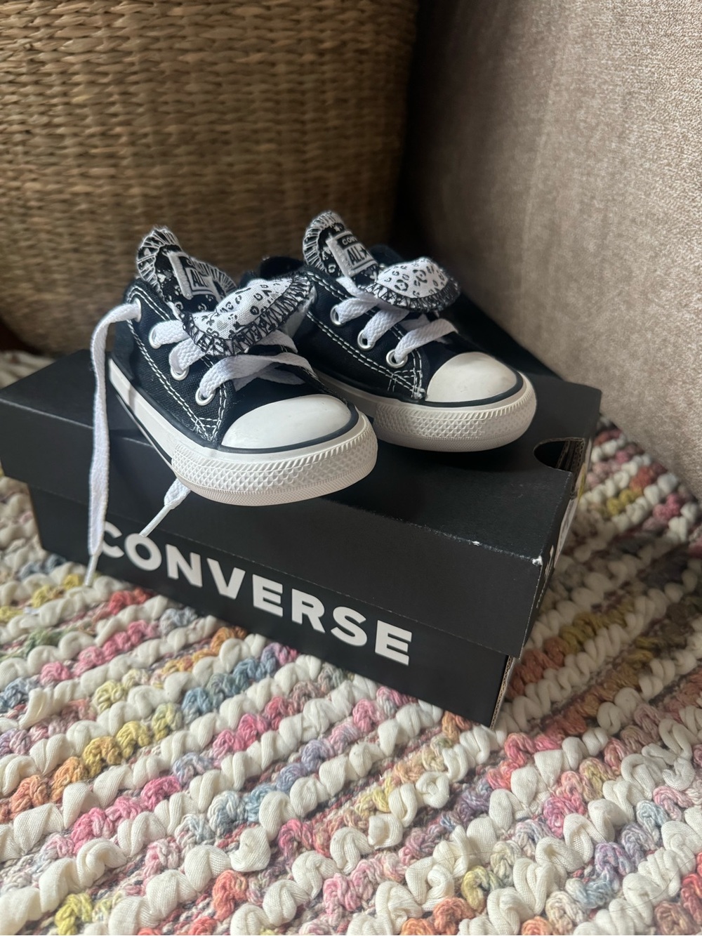 Converse Infant Black Low-Top Canvas Sneakers